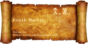 Kosik Martin névjegykártya